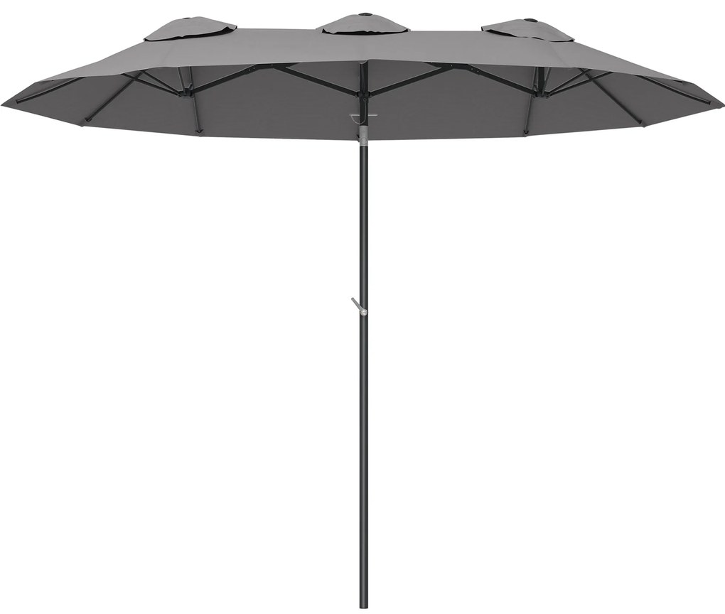 Chapéu de Sol Duplo 285x147x227cm Chapéu de Sol de Jardim com Inclinaç