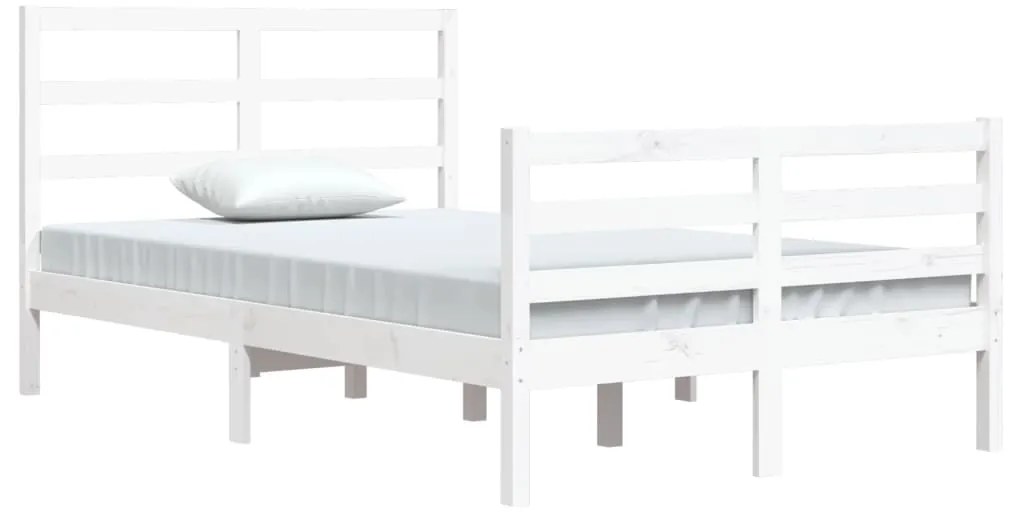 Estrutura de cama 120x200 cm pinho maciço branco