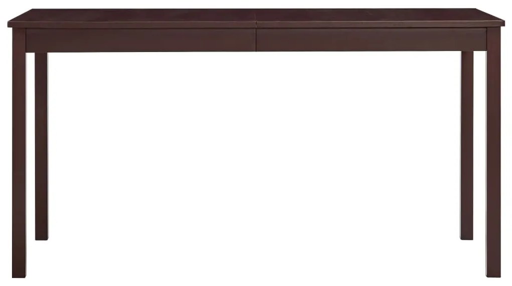 Mesa de jantar 140x70x73 cm madeira de pinho castanho-escuro