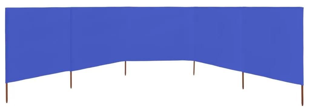 Para-vento com 5 painéis em tecido 600x120 cm azul-ciano