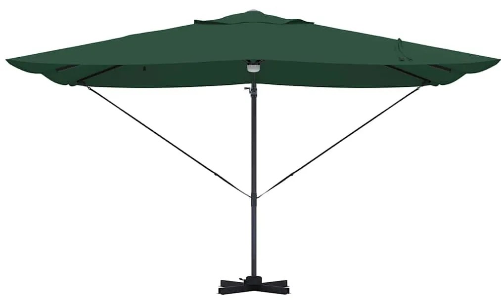 Guarda-sol Cantilever Roma da , com LEDs verdes e medidas de 352x251x2