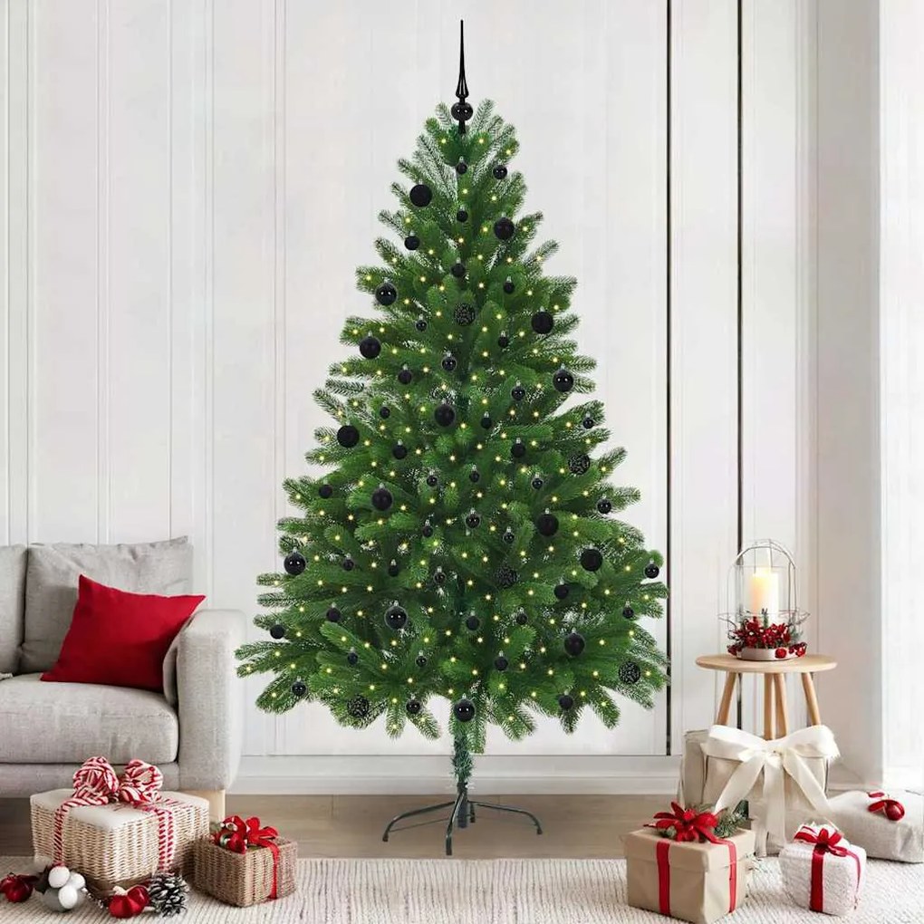 vidaXL Árvore de Natal com 300 LEDs com suporte Verde 210 cm PE