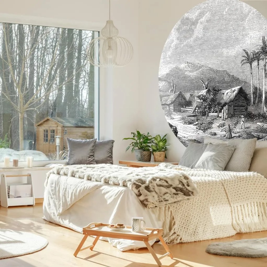 Papel de parede circular "Landscape of Guadeloupe" 190 cm