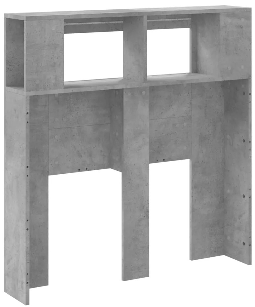 Cabeceira c/ LEDs 100x18,5x103,5 cm cinzento-cimento