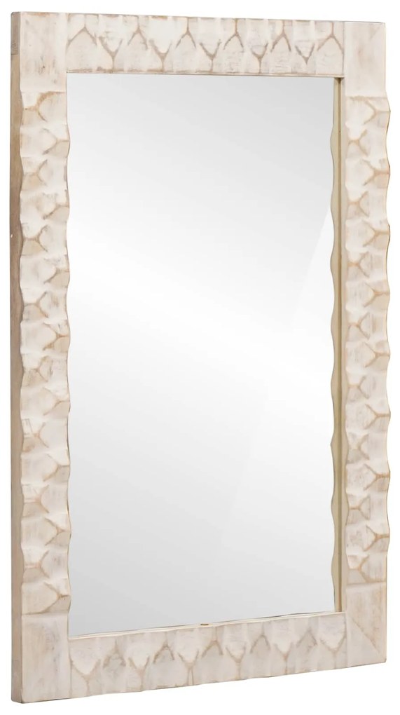 vidaXL Espelho de banheiro Acabamento em Wash Branco 50 x 70 x 2,5 cm