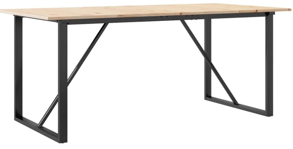 Mesa de jantar estrutura em O 180x90x75cm pinho e aço