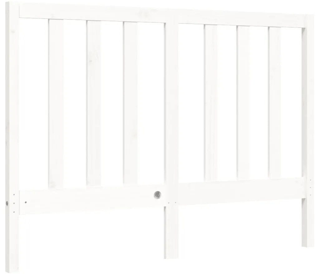 Cama sem colchão 140x200 cm madeira de pinho maciça branco