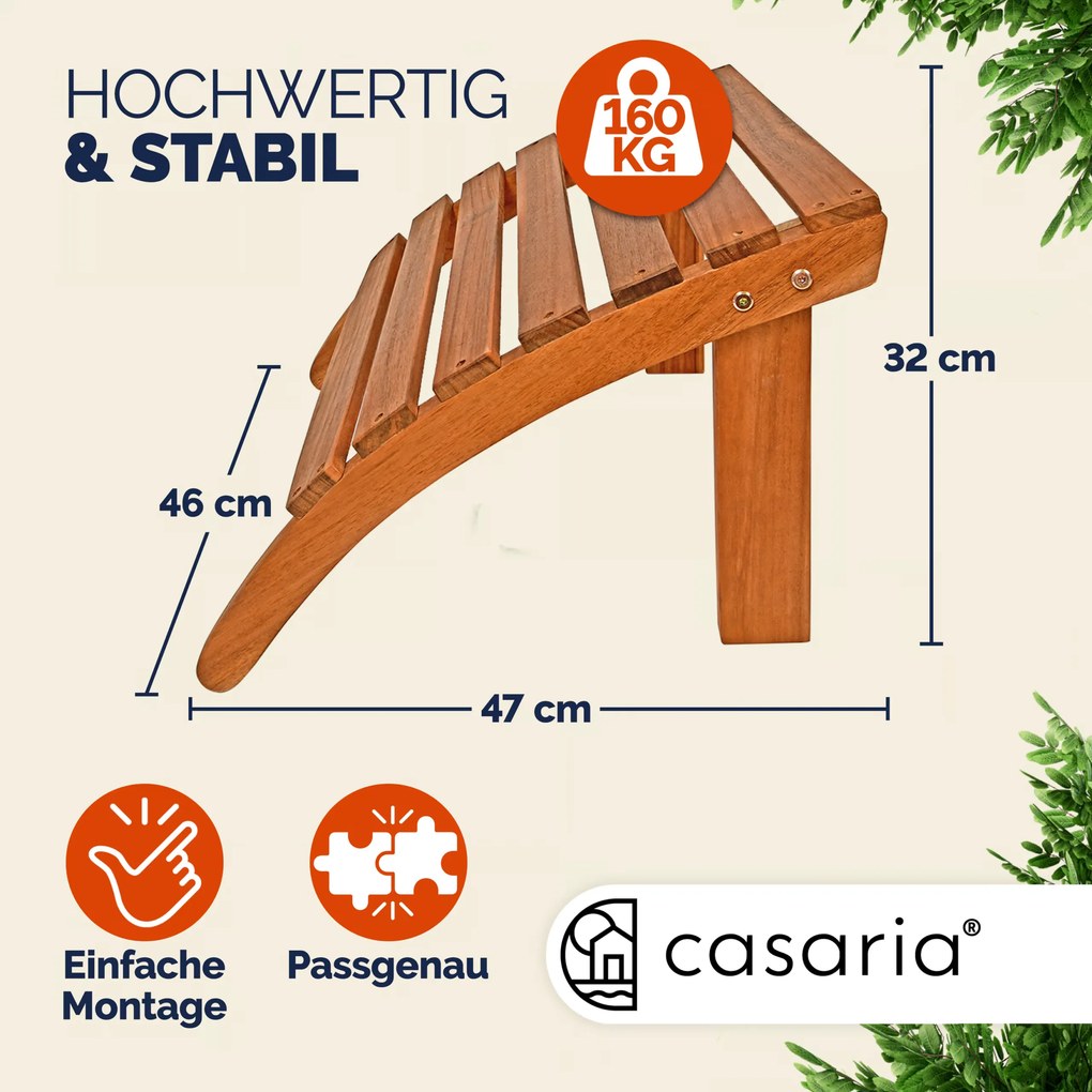 Apoio para os pés para cadeira Adirondack 48x46x32cm castanho
