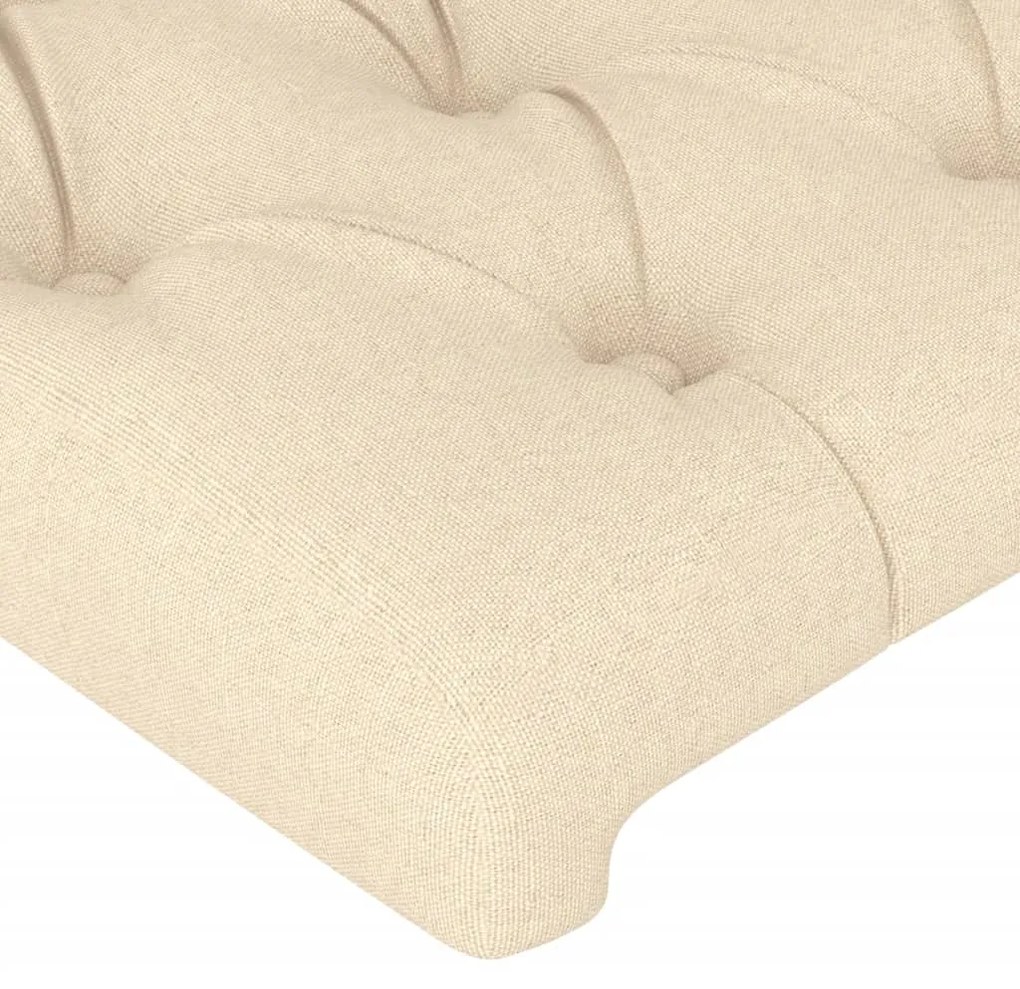 Cabeceira de cama c/ luzes LED tecido 163x16x78/88 cm cor creme