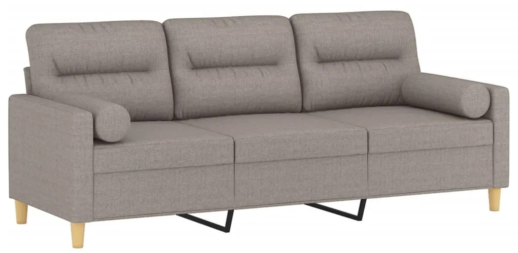 Sofá 3 lug. +almofadas decoração 180cm tecido cinza-acastanhado
