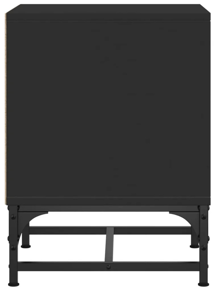 Mesa de cabeceira c/ porta de vidro 35x37x50 cm preto