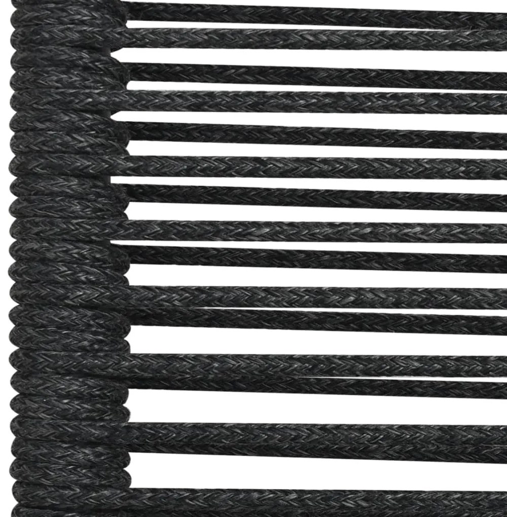 5 pcs conjunto de jantar p/ jardim corda de algodão e aço preto
