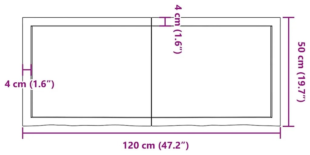 Prateleira de parede 120x50x(2-6)cm carvalho maciço não tratado