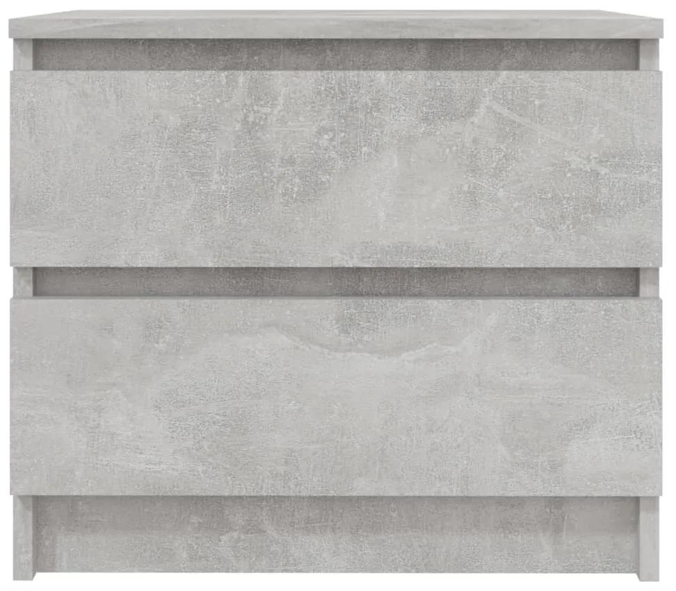 Mesa de cabeceira 50x39x43,5 cm contraplacado cinzento cimento