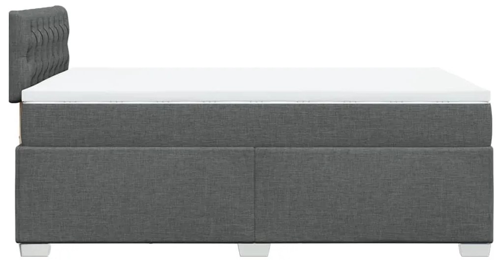 Cama boxspring com colchão 120x190 cm tecido cinzento-escuro