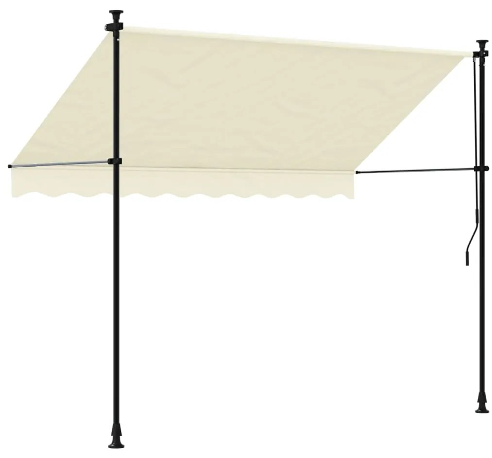 Toldo retrátil 250x150 cm tecido e aço cor creme