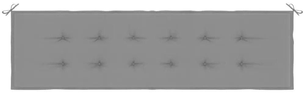 Almofadão p/ banco jardim 180x50x3 cm tecido oxford cinza