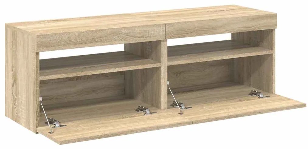 Móveis de TV com luzes LED 2 pcs 60x35x40 cm carvalho sonoma
