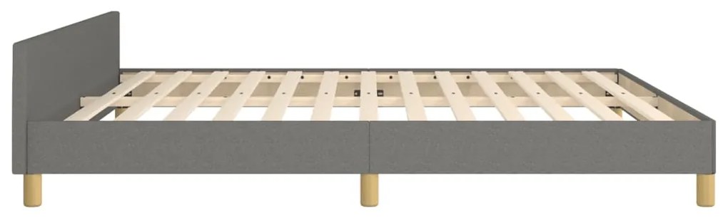 Estrutura de cama sem colchão 160x200 cm tecido cinzento-escuro
