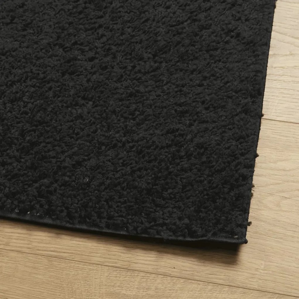 Tapete shaggy de pelo alto PAMPLONA 120x170 cm preto