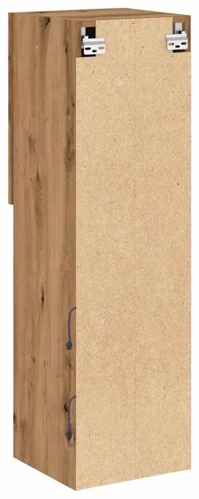 Móveis de TV c/ luzes LED 2pcs 30,5x30x102cm carvalho artisiano