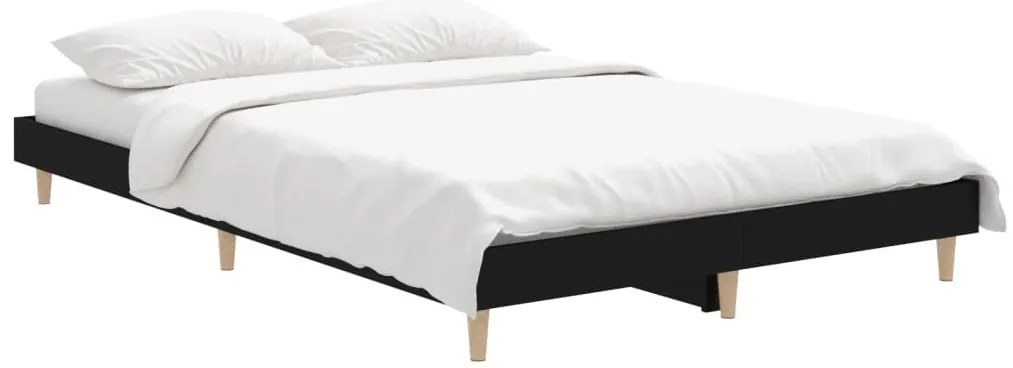 Estrutura de cama 120x190 cm derivados de madeira preto