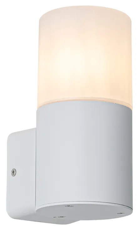 Candeeiro de parede moderno para exterior branco com abajur opala IP44 - Odense