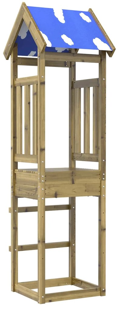 vidaXL Torre de Brincar Castanho Madeira Sólida Impregnada