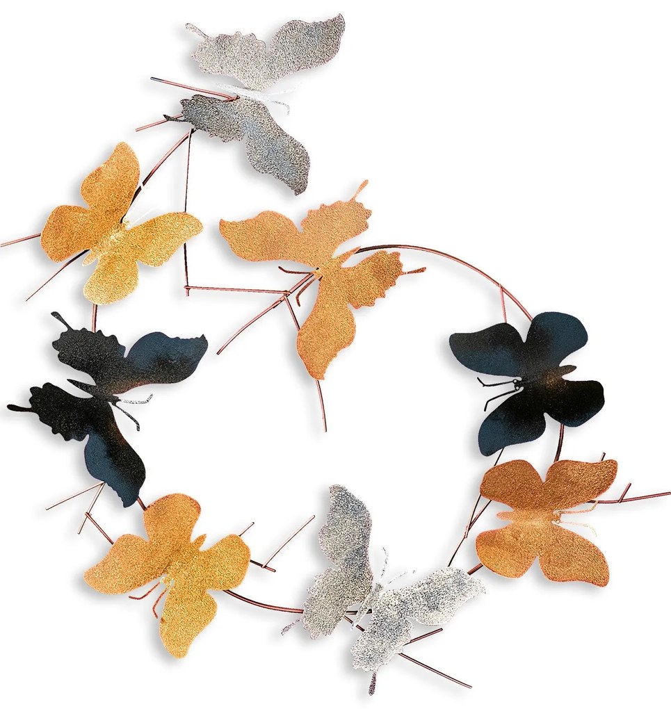 Acessório Decorativo de Parede Borboletas – Multicolor – 80x80x4 cm