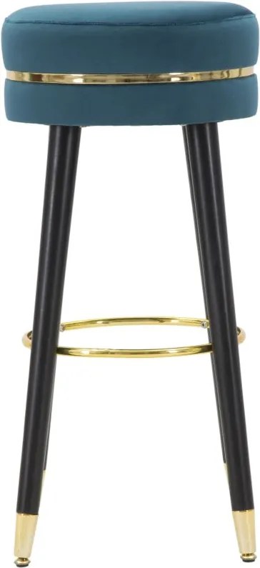 BANCO DE BAR PARIS Ø 35X74 CM AZUL-PETROL, DOURADO E PRETO