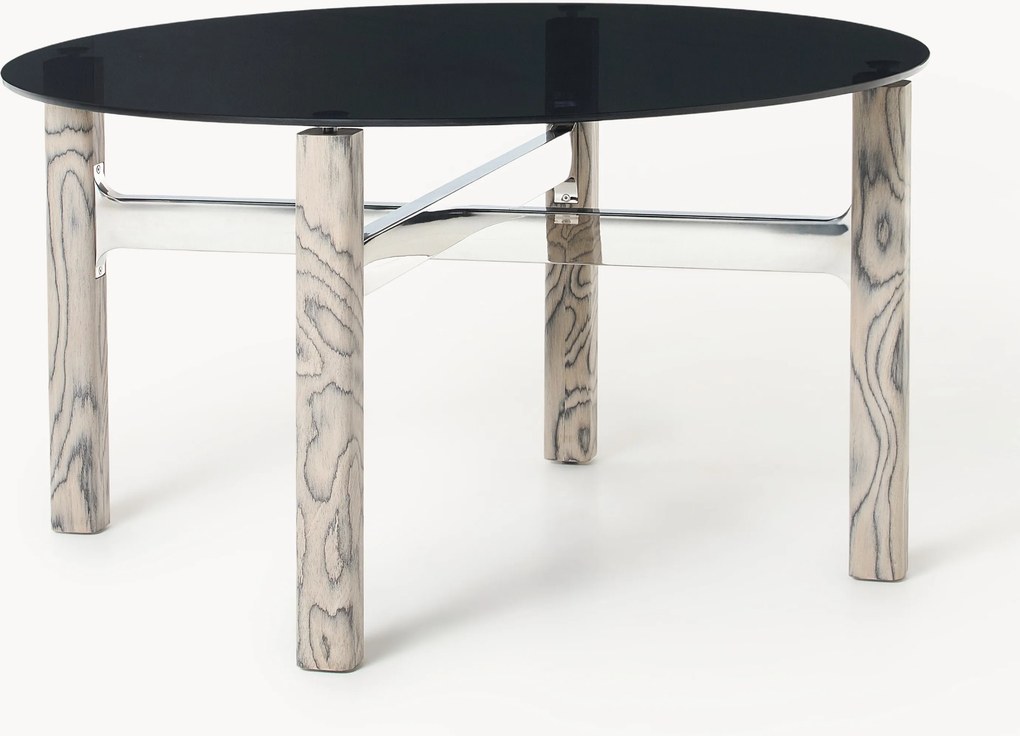 Mesa de jantar com tampo de vidro Sam, vários tamanhos
