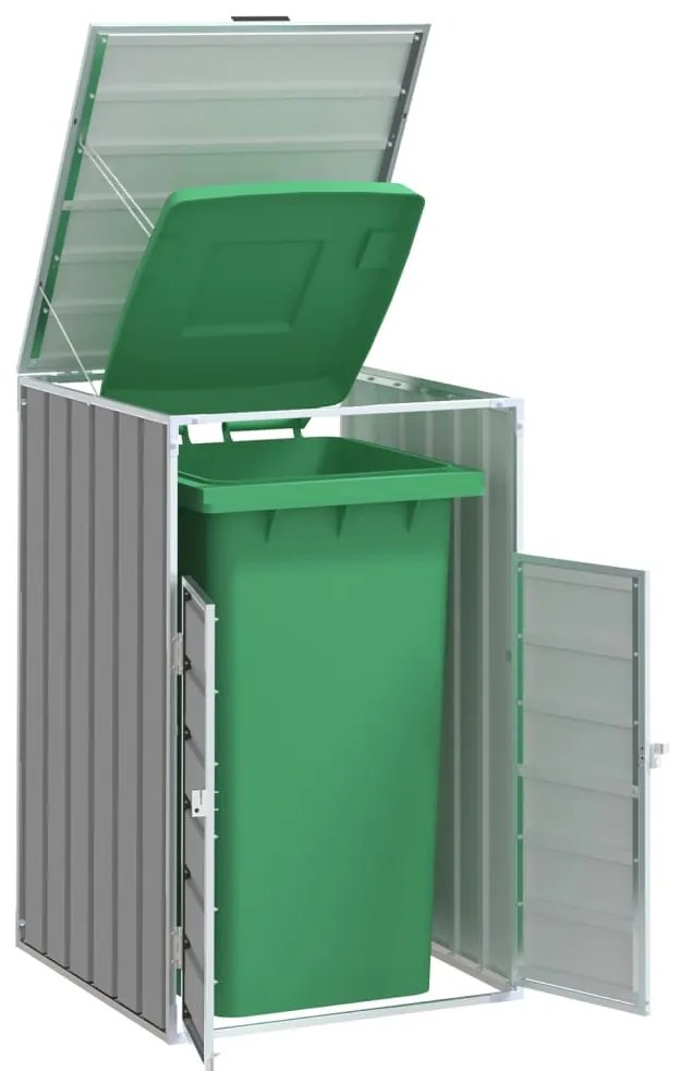 vidaXL Abrigo para caixote do lixo 72x81x115 cm aço cinzento