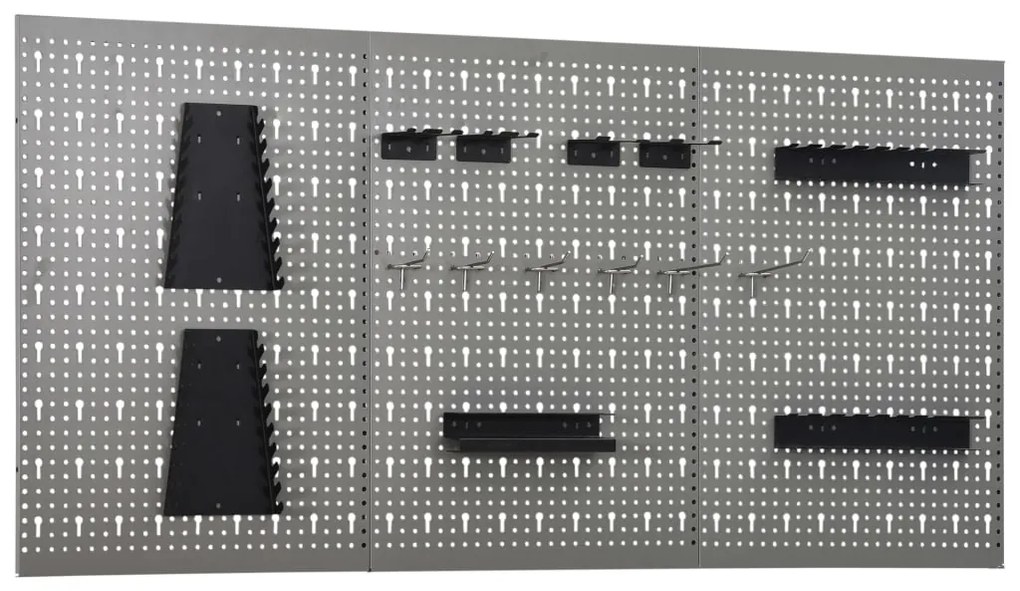Placas perfuradas de parede 3 pcs 40x58 cm aço