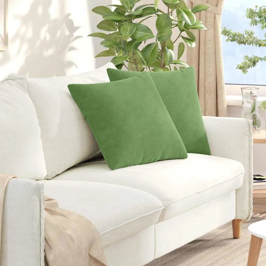 vidaXL Travesseiros de Sofá 2 pcs Verde Claro 50 x 50 cm
