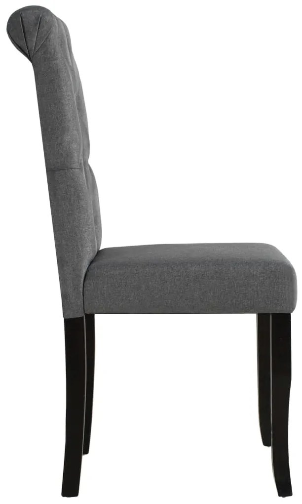 Cadeiras de jantar 2 pcs tecido cinzento-escuro