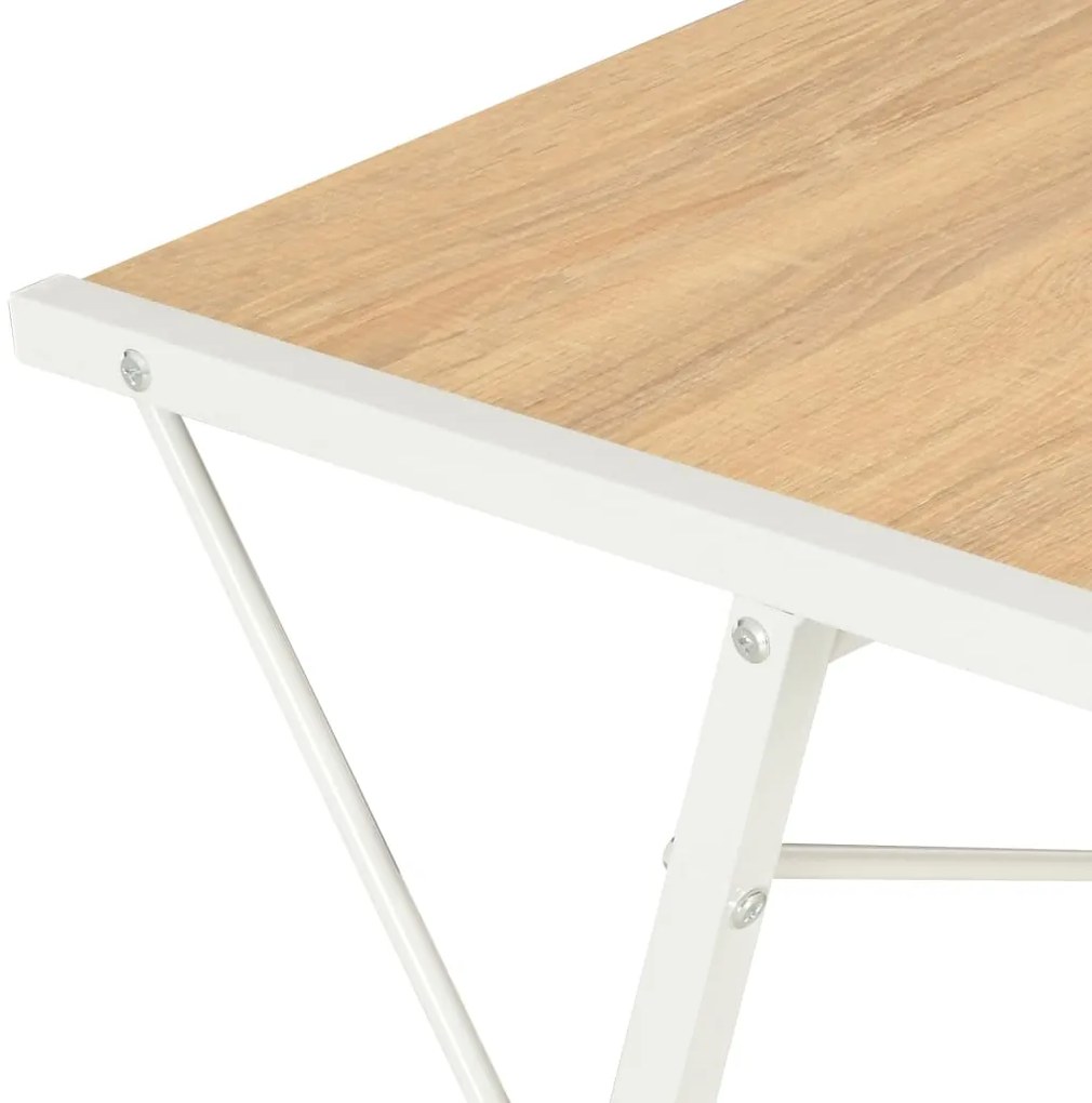 Secretária com prateleira 116x50x93 cm branco e carvalho