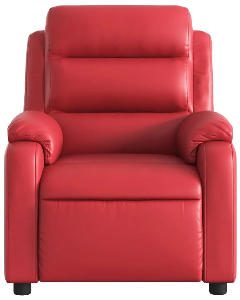 Poltrona de massagens reclinável couro artificial vermelho