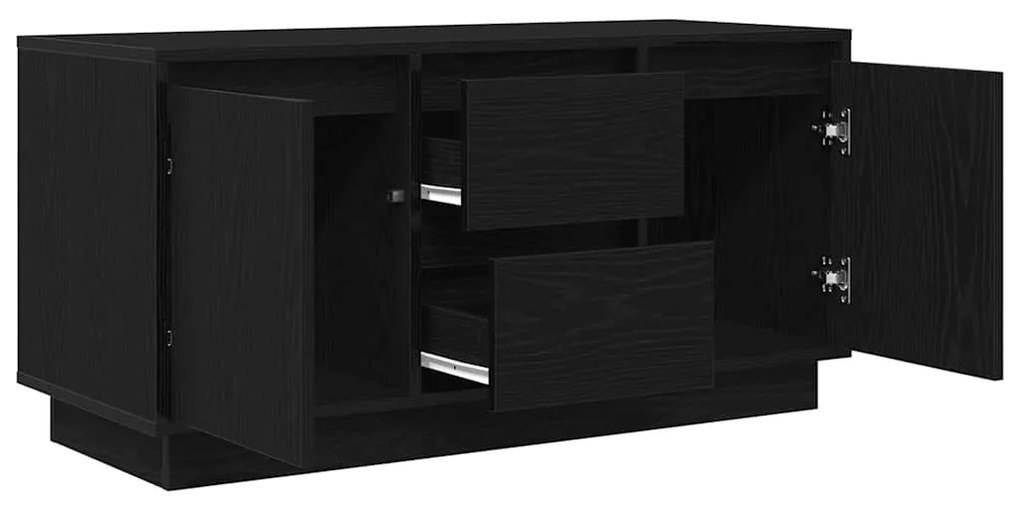 Móvel de TV com luzes LED 100x41x50 cm carvalho preto
