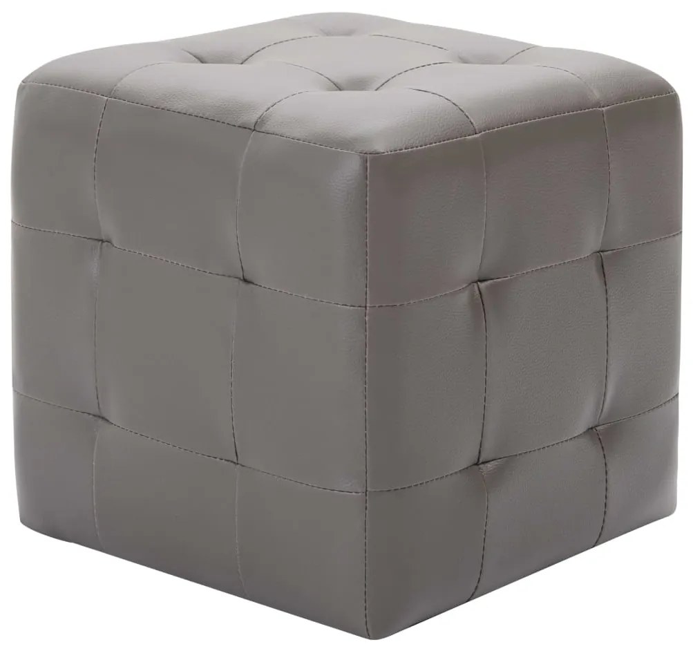 Mesas de cabeceira 2 pcs 30x30x30 cm couro artificial cinzento