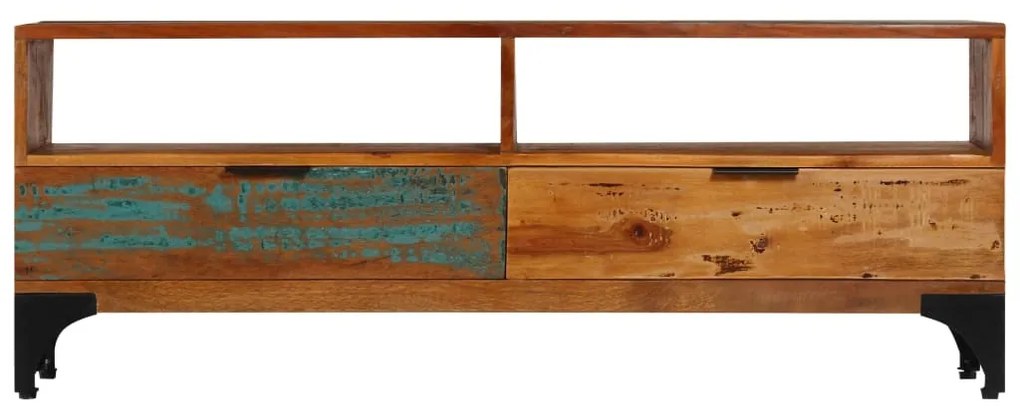 Móvel de TV 118x35x45 cm madeira recuperada maciça