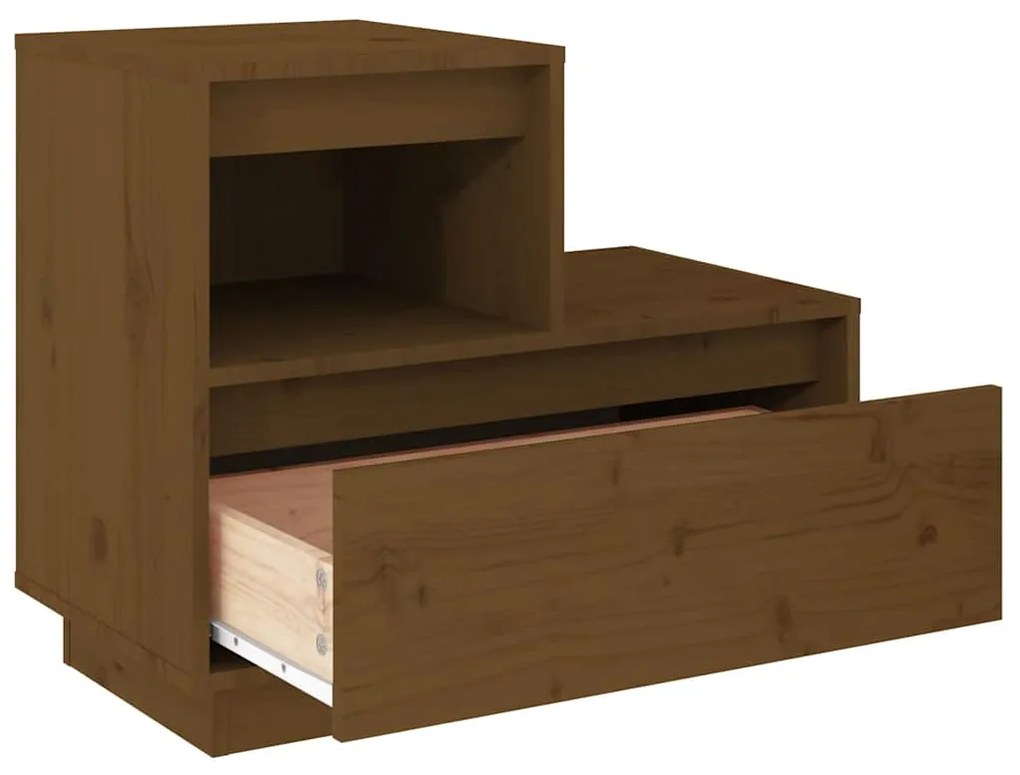 Mesas de cabeceira 2 pcs 60x34x51 cm pinho maciço castanho mel