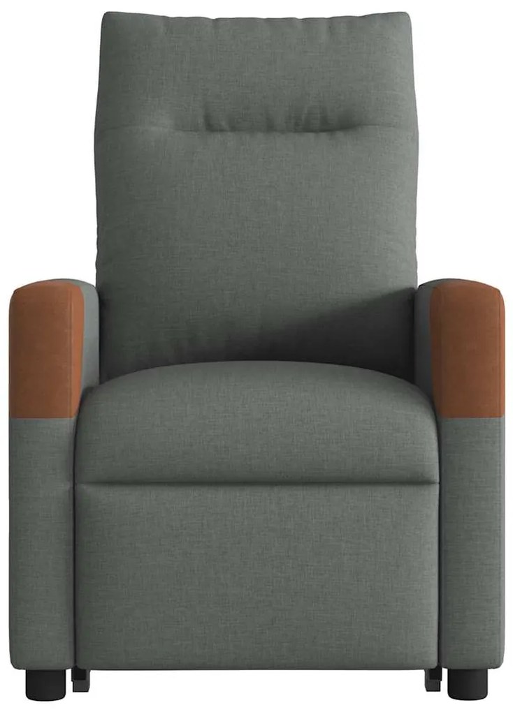 Poltrona elevatória de massagens tecido cinzento-escuro