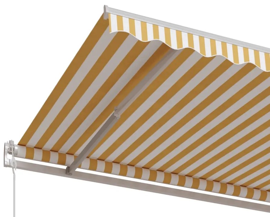 Toldo retrátil automático 450x350 cm amarelo e branco
