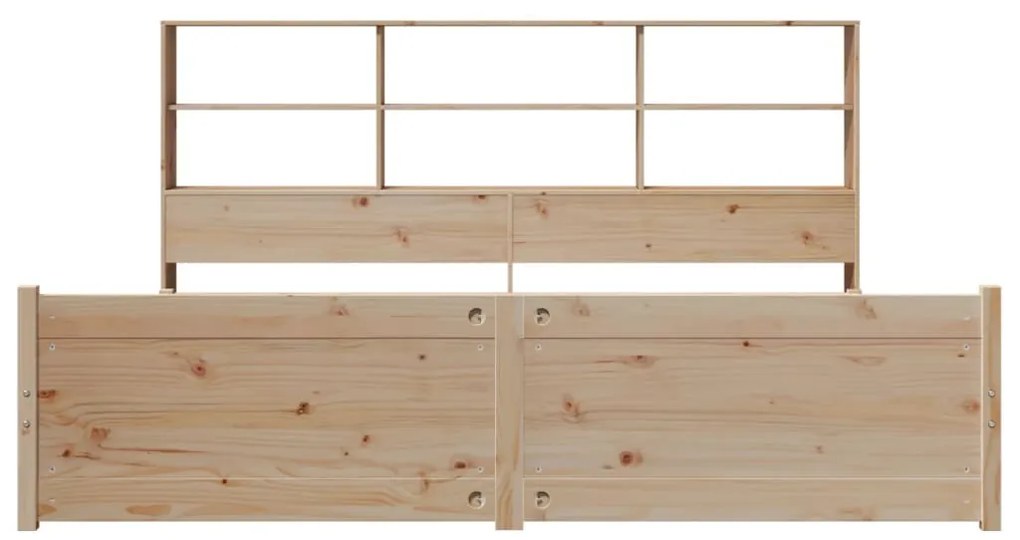 Cama com estante sem colchão 180x200 cm pinho maciço