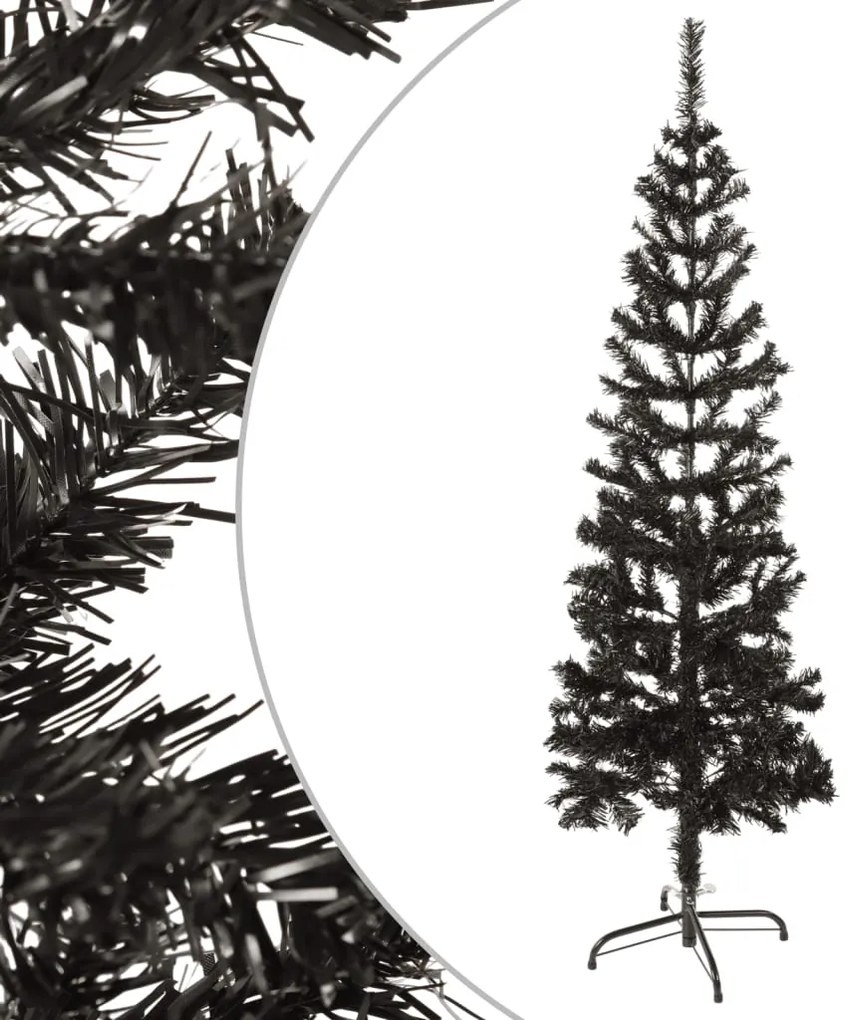 vidaXL Árvore de Natal fina 120 cm preto