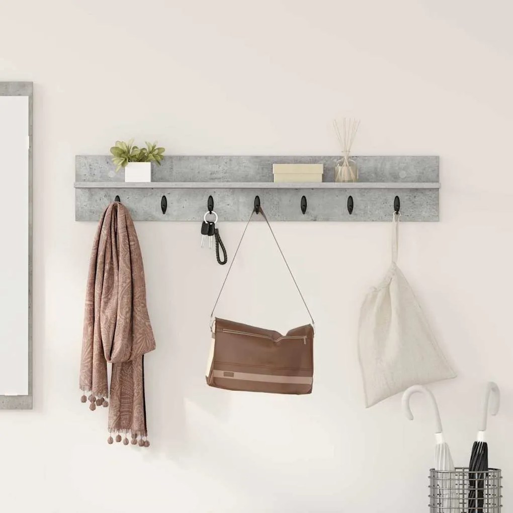 vidaXL Cabideiro de Parede Cinzento 100 x 10,5 x 18 cm