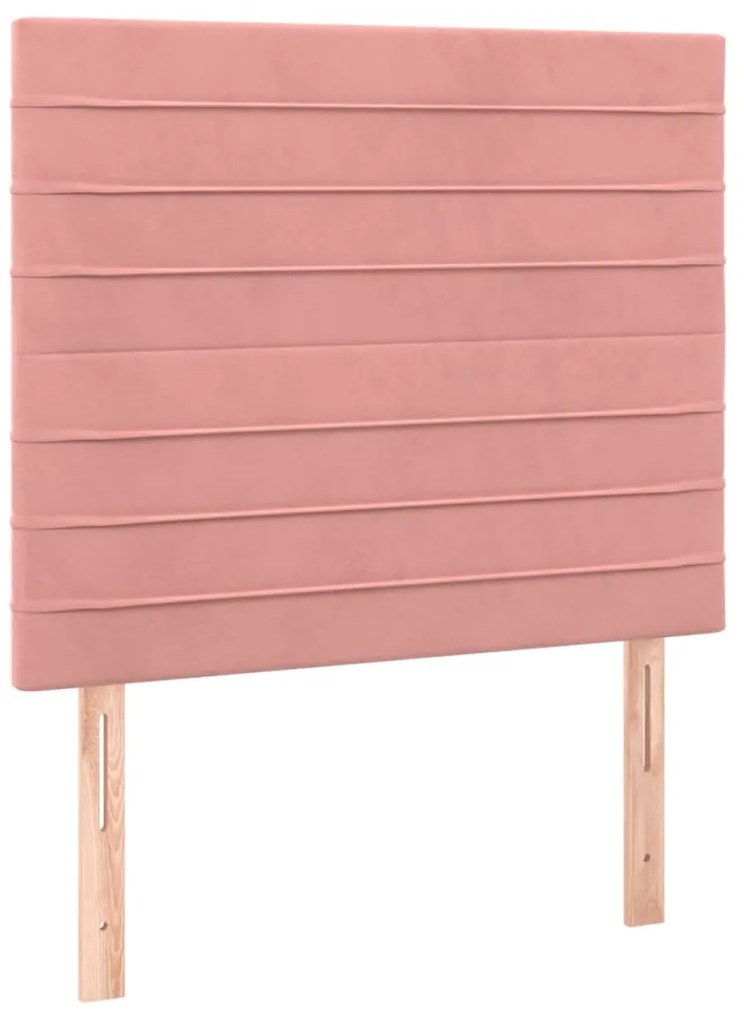 Cama com molas/colchão 100x200 cm veludo rosa