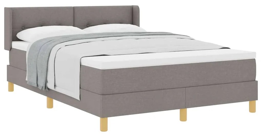 Cama Box com Colchão Taupe, 140 x 190 cm, Tecido