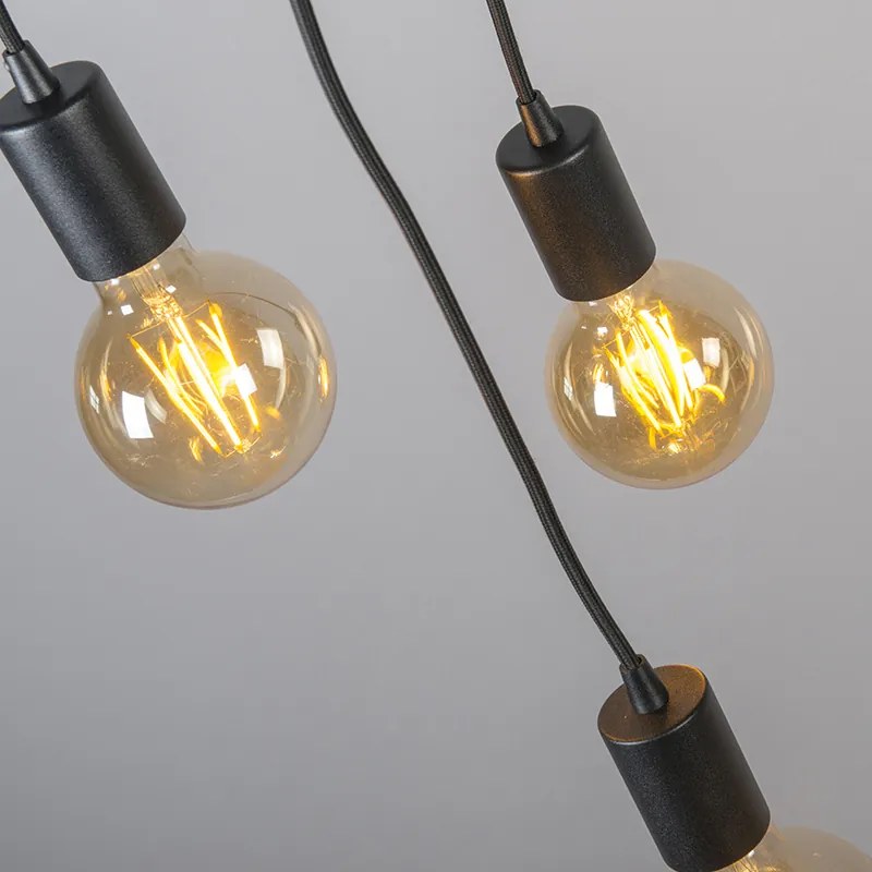 LED Candeeiro de suspensão inteligente industrial preto com Wifi G95 3 luzes - Facil Design,Moderno