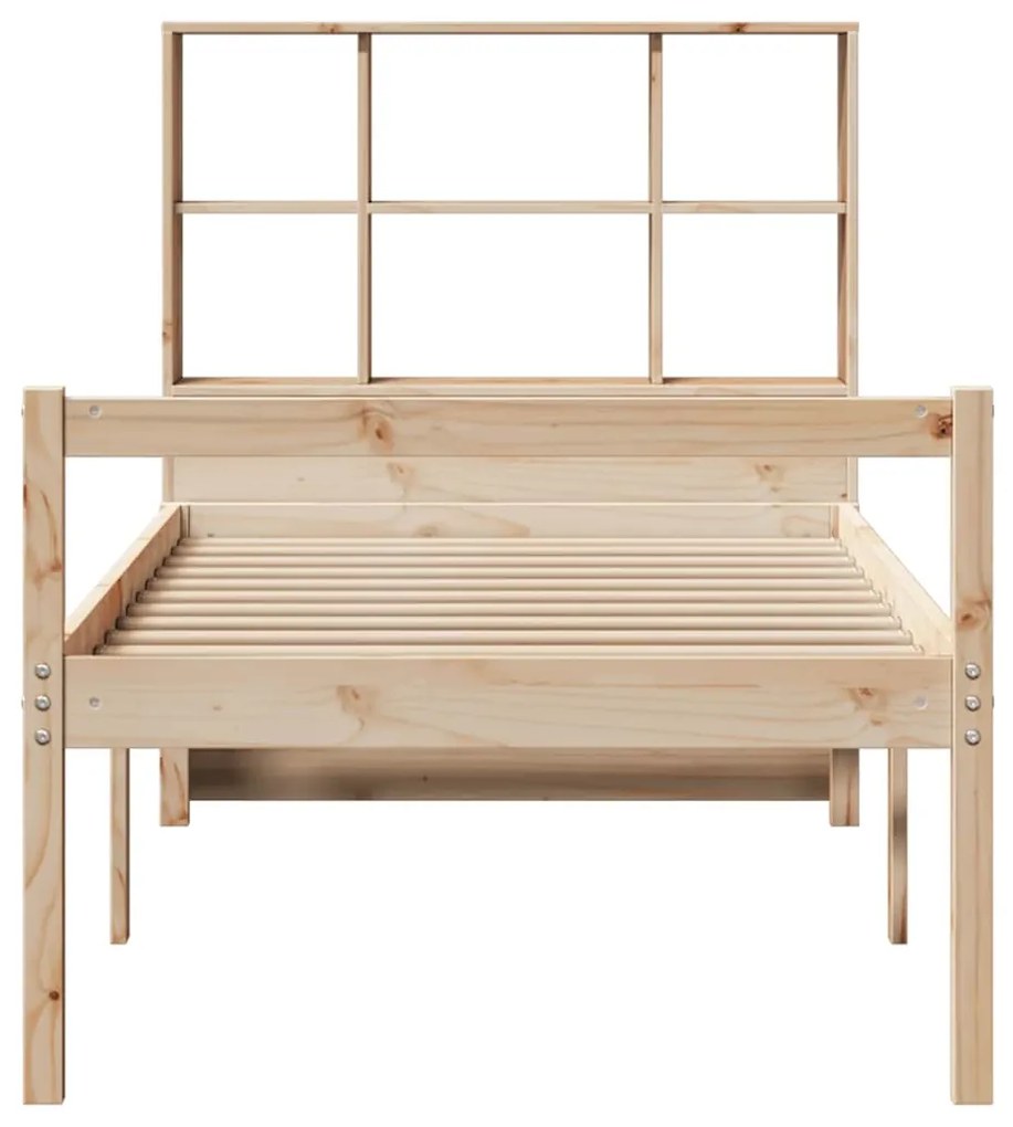 Cama com estante sem colchão 90x200 cm pinho maciço